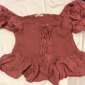 Flowy Criss Cross Pink Tee